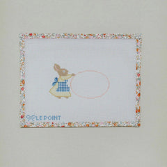 Le Point Studio Bunny Basket Tag Needlepoint Canvas - Pink