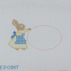 Le Point Studio Bunny Basket Tag Needlepoint Canvas - Pink