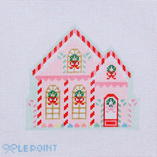 Le Point Studio Christmas Village Peppermint House Needlepoint Canvas