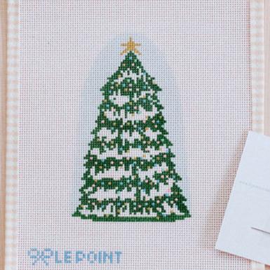 Le Point Studio Christmas Village Tree Needlepoint Canvas