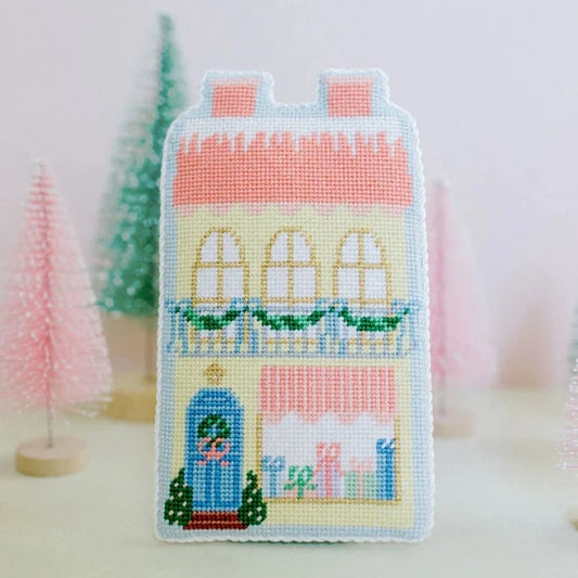 Le Point Studio Christmas Village Yellow Shop Needlepoint Canvas