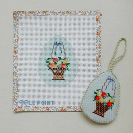 Le Point Studio Fruit Basket Egg Needlepoint Canvas