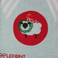 Le Point Studio Holiday Lamb Round Needlepoint Canvas