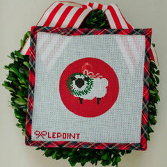 Le Point Studio Holiday Lamb Round Needlepoint Canvas