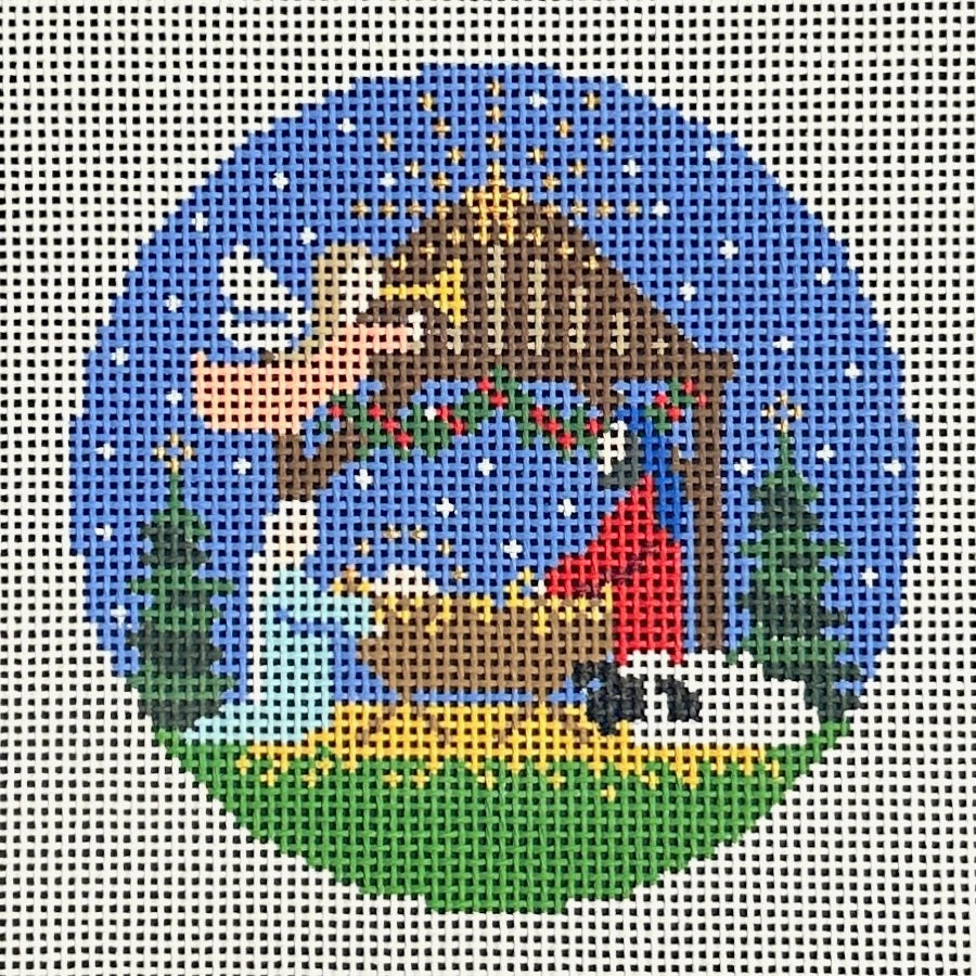 Le Point Studio Nativity Round Needlepoint Canvas