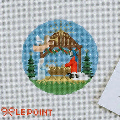 Le Point Studio Nativity Round Needlepoint Canvas