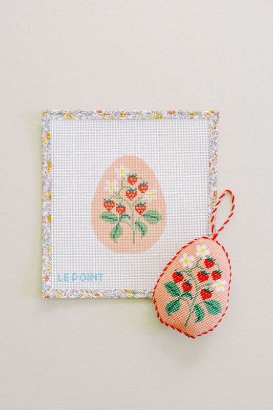 Le Point Studio Strawberry Egg Needlepoint Canvas