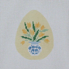 Le Point Studio Tulip Vase Egg Needlepoint Canvas