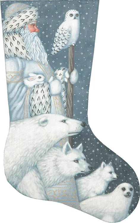 Liz Goodrick-Dillon Arctic Santa Stocking Needlepoint Canvas