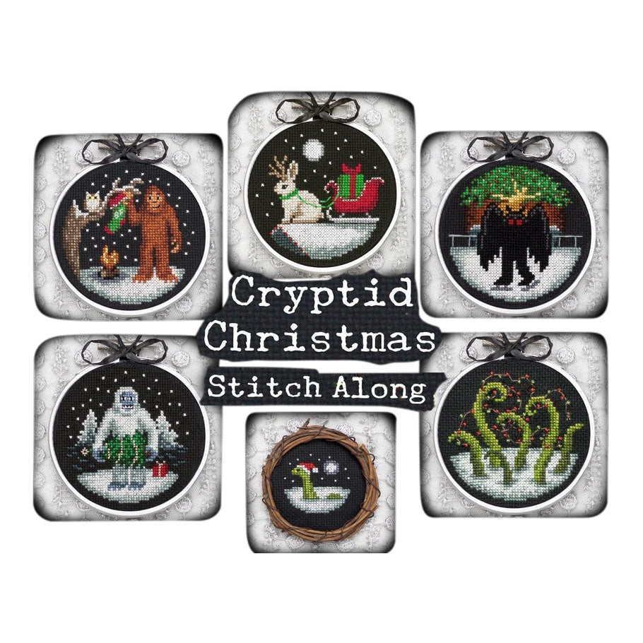 Lola Crow Cryptid Christmas Cross Stitch Pattern