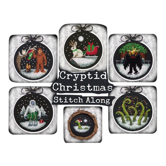 Lola Crow Cryptid Christmas Cross Stitch Pattern