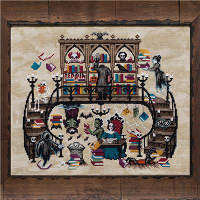 Lola Crow The Haunted Library Cross Stitch Pattern