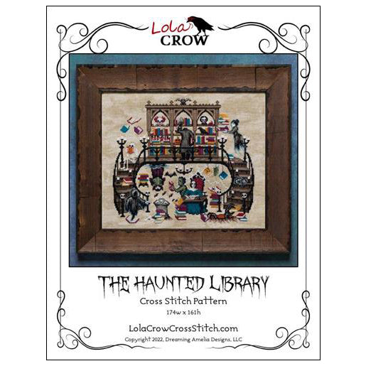 Lola Crow The Haunted Library Cross Stitch Pattern