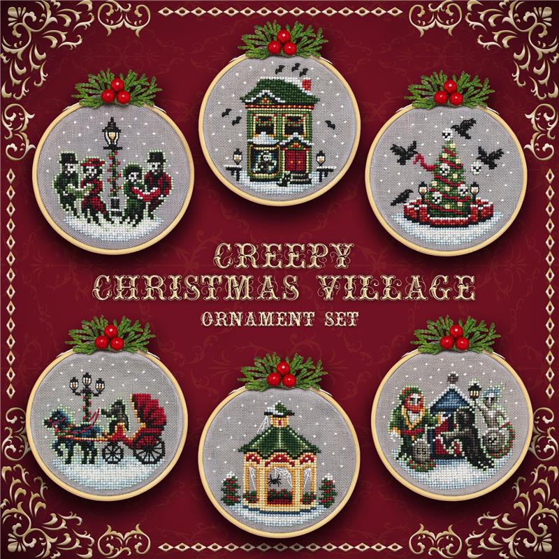 Lola Crow Creepy Christmas Village Cross Stitch Pattern