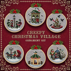 Lola Crow Creepy Christmas Village Cross Stitch Pattern