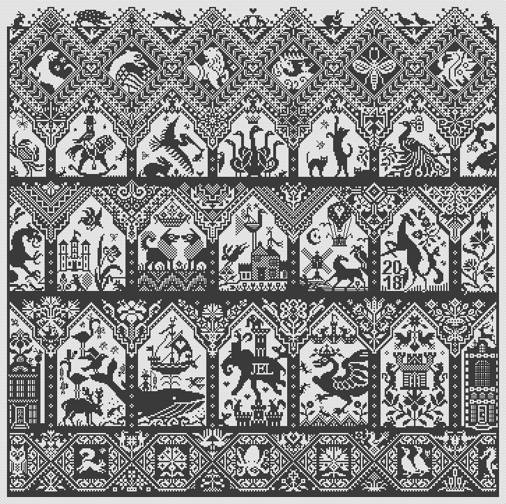 Long Dog Samplers Quinto Acuto - The Pointed Fifth Cross Stitch Pattern