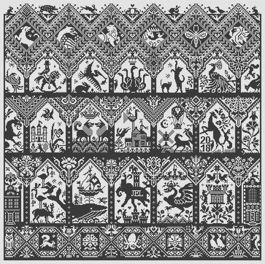 Long Dog Samplers Quinto Acuto - The Pointed Fifth Cross Stitch Pattern