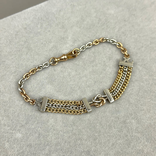 Love Knot Chain Bracelet in Platinum and 14k Rose Gold