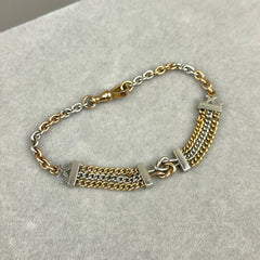 Love Knot Chain Bracelet in Platinum and 14k Rose Gold