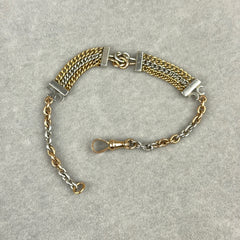 Love Knot Chain Bracelet in Platinum and 14k Rose Gold