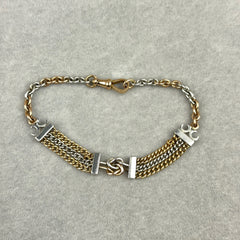 Love Knot Chain Bracelet in Platinum and 14k Rose Gold