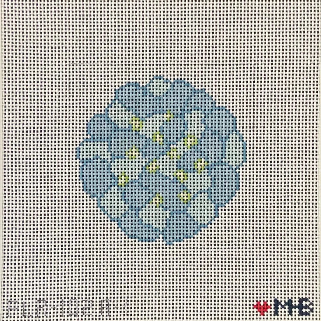 Love MHB Studio Hydrangeas Round Needlepoint Canvas - Blue