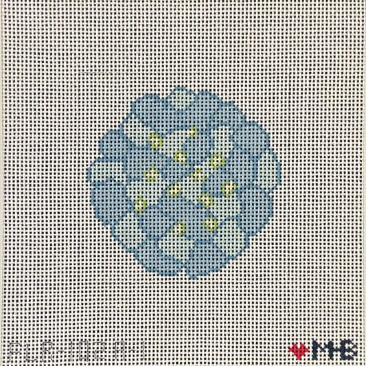 Love MHB Studio Hydrangeas Round Needlepoint Canvas - Blue