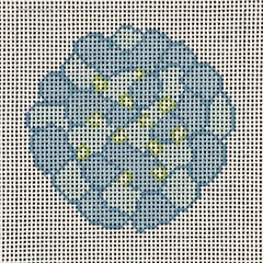 Love MHB Studio Hydrangeas Round Needlepoint Canvas - Blue