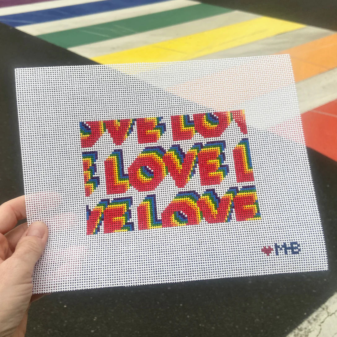 Love MHB Studio Love Rainbow Blocks Needlepoint Canvas