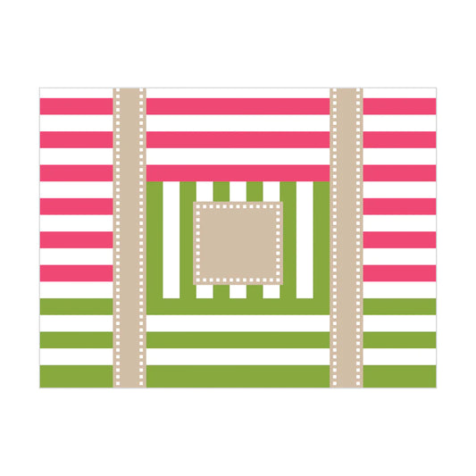 Love MHB Studio Multi Stripe Bag Needlepoint Canvas - Pink