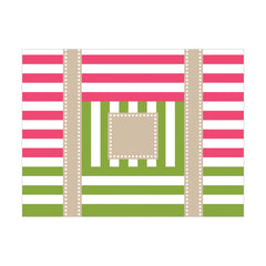 Love MHB Studio Multi Stripe Bag Needlepoint Canvas - Pink