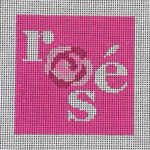 Love MHB Studio Rosé Square Coaster Needlepoint Canvas