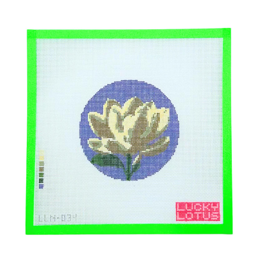 Lucky Lotus Needlepoint Flowers of the 50 States - Louisiana and Mississippi Magnolia Needlepoint Canvas