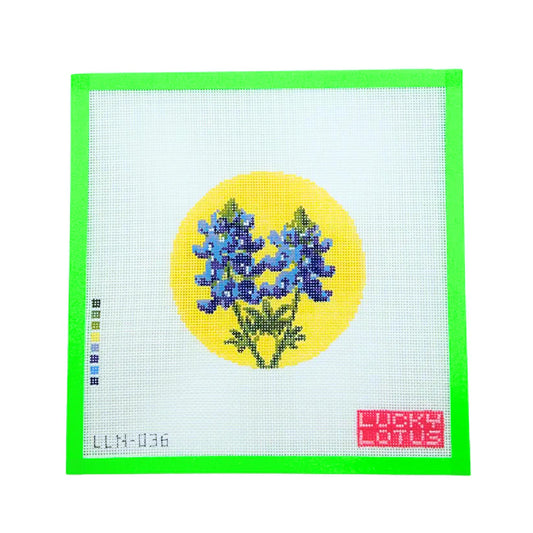 Lucky Lotus Flowers of the 50 States - Texas Bluebonnet Needlepoint Canvas