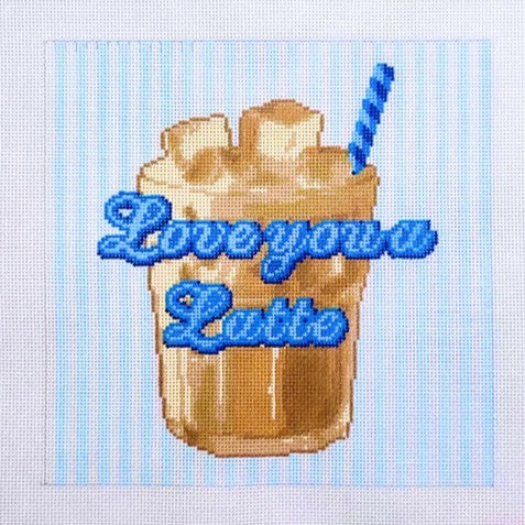 Lucky Lotus Love You A Latte Needlepoint Canvas