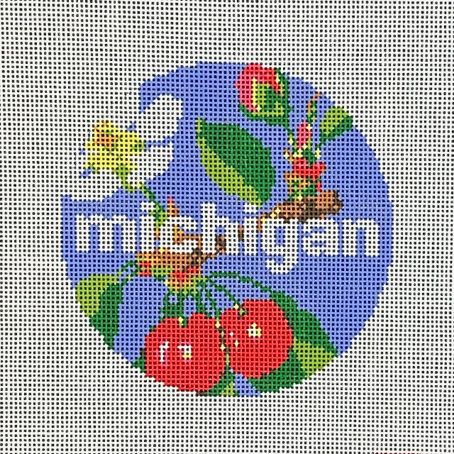Lucky Lotus Needlepoint Michigan Travel Round Needlepoint Canvas