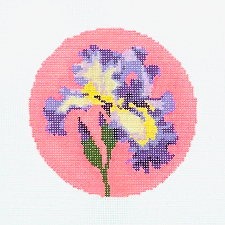 Lucky Lotus Needlepoint Flowers of the 50 States - Tennessee Iris Needlepoint Canvas