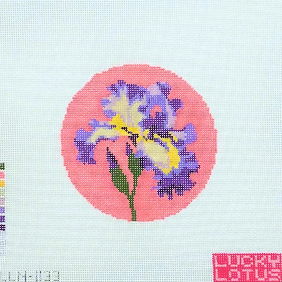 Lucky Lotus Needlepoint Flowers of the 50 States - Tennessee Iris Needlepoint Canvas