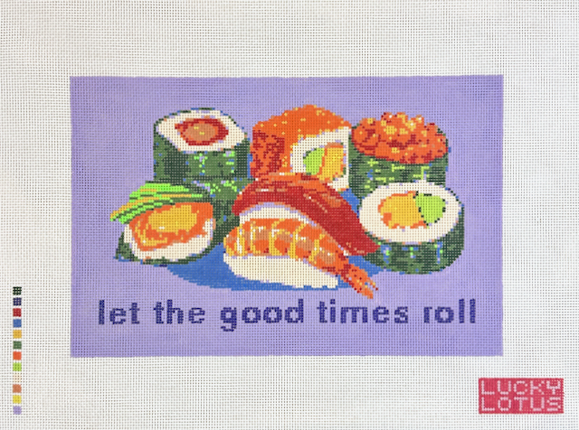 Lucky Lotus Let The Good Times Roll Needlepoint Canvas
