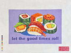 Lucky Lotus Let The Good Times Roll Needlepoint Canvas