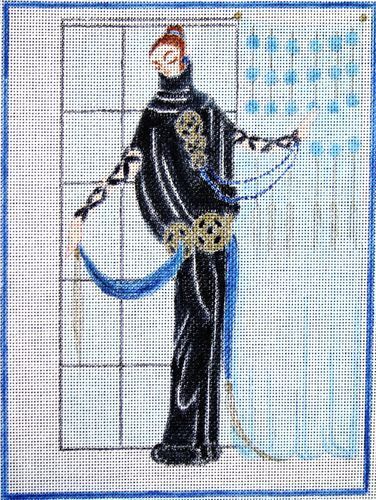 Changing Woman Designs Erte Blue Lady Needlepoint Canvas