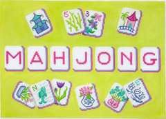 Kate Dickerson Needlepoint Collections Mahjong Tile Bag Chinoiserie Theme Needlepoint Canvas