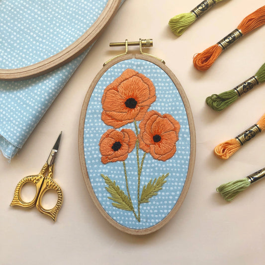 M Creative J Poppies Embroidery Kit