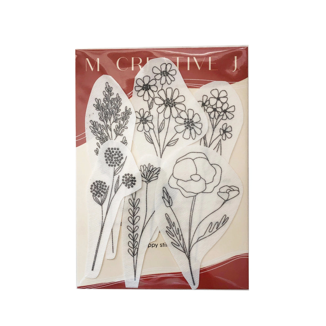 M Creative J Wildflower Stems Peel Stick & Stitch Embroidery Patterns