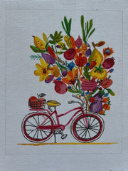 Kate Dickerson Needlepoint Collections Carolyn Gavin Market Basket Bicycle Needlepoint Canvas