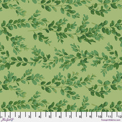 Finishing: Martha Negley Winterberry Boxwood Cotton Fabric - Green