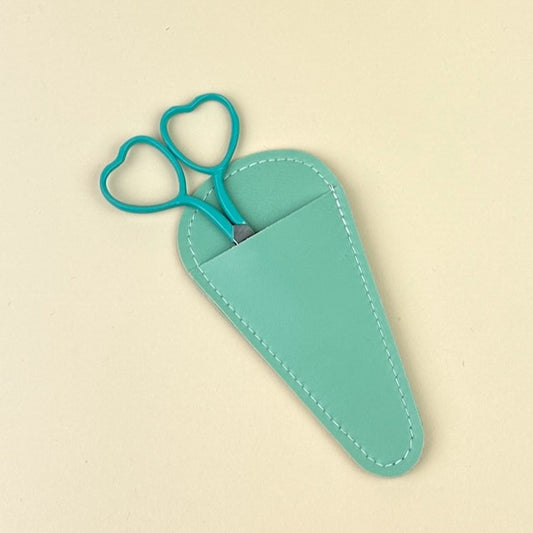 Matryoshka Doll Shop Vegan Leather Scissor Case - Mint