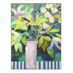 Melissa Shirley Designs Annie O'Brien Gonzales Green Lilies Needlepoint Canvas