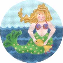 Melissa Shirley Designs Seaside Ornaments Mermaid Needlepoint Canvas