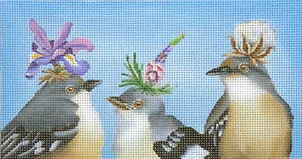 Melissa Shirley Designs Vicki Sawyer Baby Mockingbirds Needlepoint Canvas